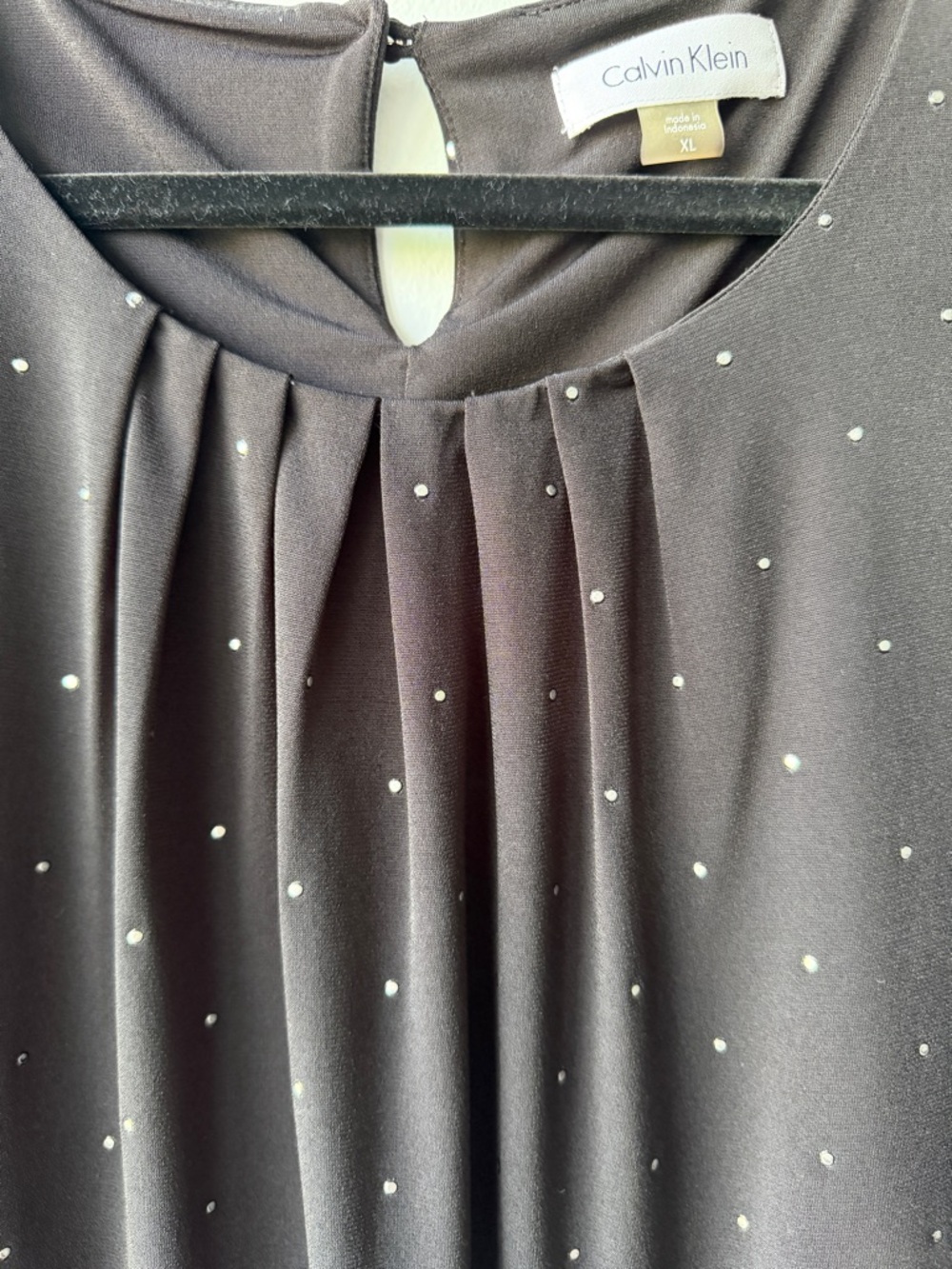 Calvin Klein Black (shell) silver gems sleeveless Blouse, size XL - Picture 7 of 7